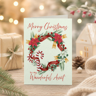 Frohe Weihnachten Kranz für Tante Karte