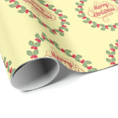 Frohe Weihnachten Kranz Geschenkpapier (Rolleneckpunkt)