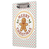 Frohe Weihnachten Kranz mit Gingerbread Mann Klemmbrett (Links)