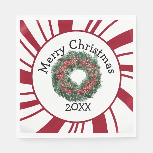 Frohe Weihnachten Kranz Serviette (Vorderseite)