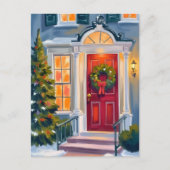 Frohe Weihnachten Kranz Wasserfarbe Rot (Vorderseite)