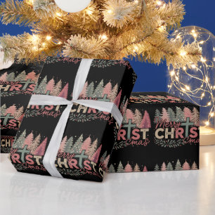 Frohe Weihnachten Kreuz Glaube Jesus Christliche G Geschenkpapier