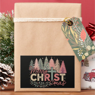 Frohe Weihnachten Kreuz Glaube Jesus Christliche G Rechteckiger Aufkleber