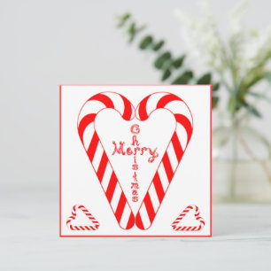 Frohe Weihnachten Kreuz im Herzen Zuckerstange 2 H Karte
