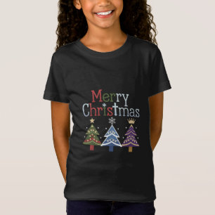 Frohe Weihnachten Kreuz Xmas Baum Retro T-Shirt