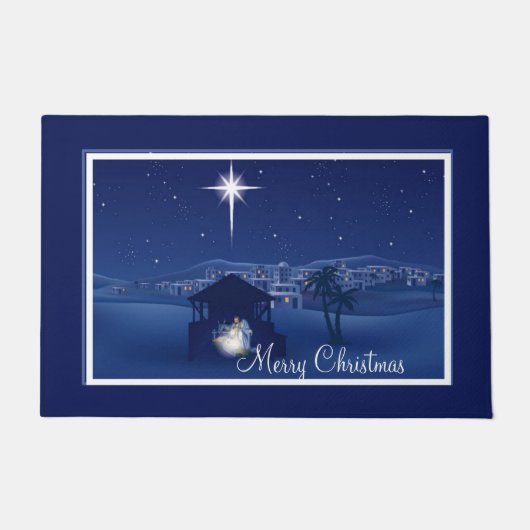 Frohe Weihnachten Krippe Fußmatte (Vorderseite)