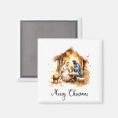 Frohe Weihnachten Krippe Magnet (Vorderseite/Rückseite)