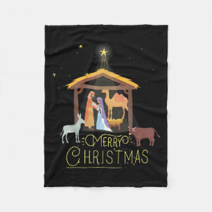 Frohe Weihnachten - Krippenszene Nordstern - Baby Fleecedecke