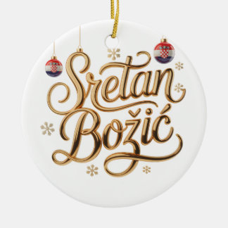 Frohe Weihnachten | Kroatisches Weihnachten Gold S Keramik Ornament