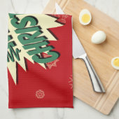 Frohe Weihnachten Küchentuch (Viertel Falte)