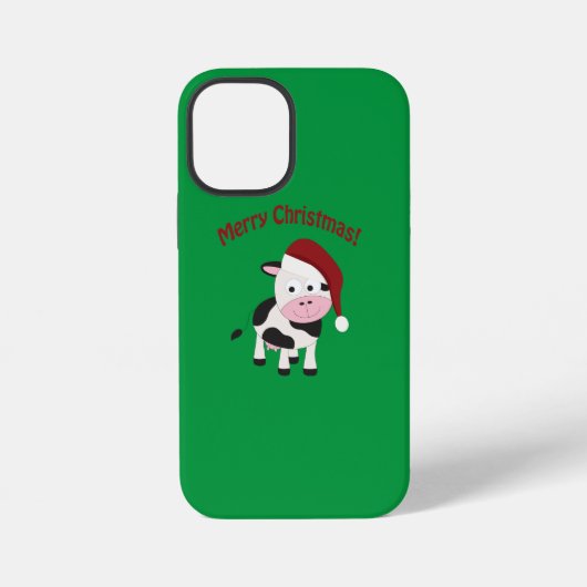 Frohe Weihnachten Kuh iPhone Hülle (Rückseite)