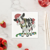 Frohe Weihnachten! Kuh-Themed Christmas Napkins Serviette (Beispiel)