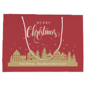 Frohe Weihnachten kühl Red Retro | Realtor Modern Große Geschenktüte (Rückseite)