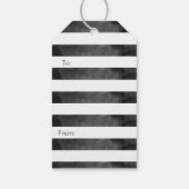 Frohe Weihnachten kühl Schwarz & Weiß Streifen & S Geschenkanhänger (Rückseite)