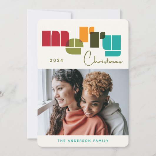 Frohe Weihnachten kühne dunkelgrüne Typografie Fot (Vorderseite)