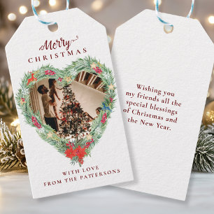 Frohe Weihnachten" kundenspezifisches Foto Herz Geschenkanhänger