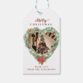 Frohe Weihnachten" kundenspezifisches Foto Herz Geschenkanhänger (Vorderseite)