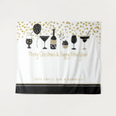 Frohe Weihnachten Künstlerische Virtual Party Hint Wandteppich (Vorderseite (Horizontal))