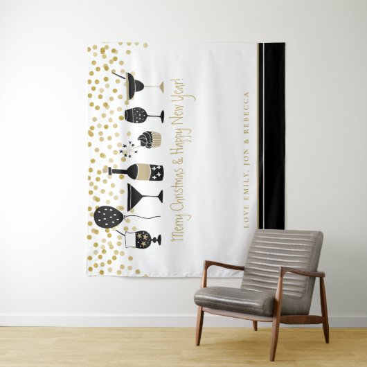 Frohe Weihnachten Künstlerische Virtual Party Hint Wandteppich (Beispiel)