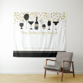 Frohe Weihnachten Künstlerische Virtual Party Hint Wandteppich (Beispiel (Horizontal))