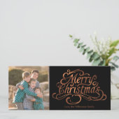 Frohe Weihnachten Kupferblick Skript-Fotoentwurf (Stehend Vorderseite)