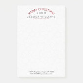 Frohe Weihnachten kurvenreicher Text Design Post-it Klebezettel (Vorderseite)