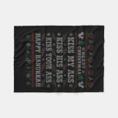 Frohe Weihnachten küss mir sein Glück Hanukkah Fleecedecke (Vorderseite (Horizontal))