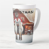 Frohe Weihnachten Küssen Pferde Milchtasse (Rechte Ecke)