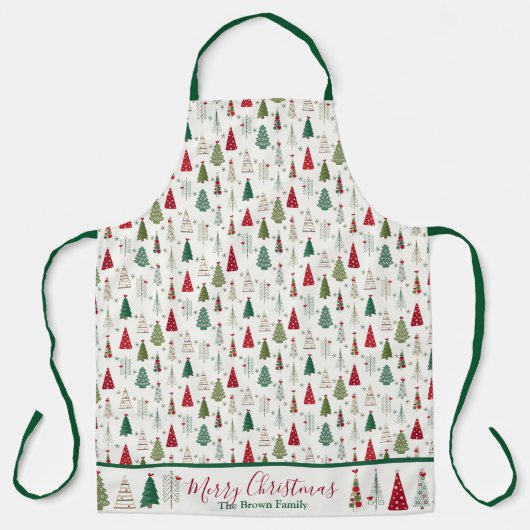 Frohe Weihnachten l Moderner Minimalistischer Weih Schürze (Vorderseite)