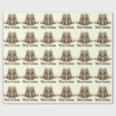 Frohe Weihnachten, Labradoodle Welpen, Geschenkpapier (Flach)