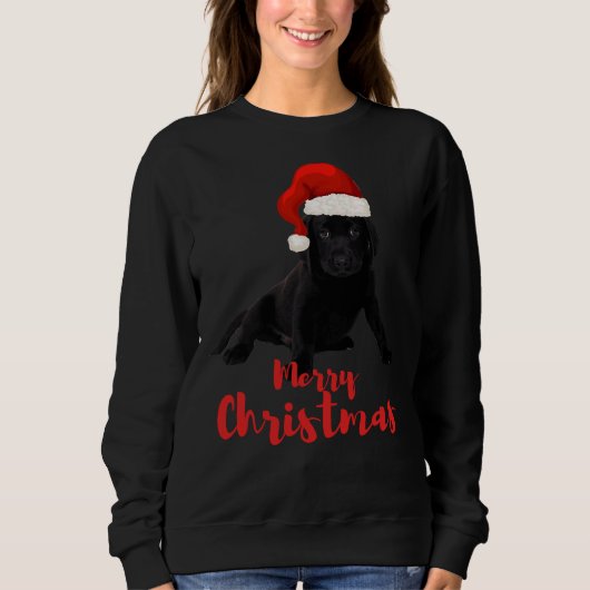 Frohe Weihnachten Labrador Black Labrador Sweatshirt (Vorderseite)