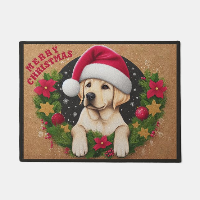 Frohe Weihnachten Labrador Retriever Dog Xmas Fußmatte (Vorderseite)