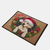 Frohe Weihnachten Labrador Retriever Dog Xmas Fußmatte (Schrägansicht)