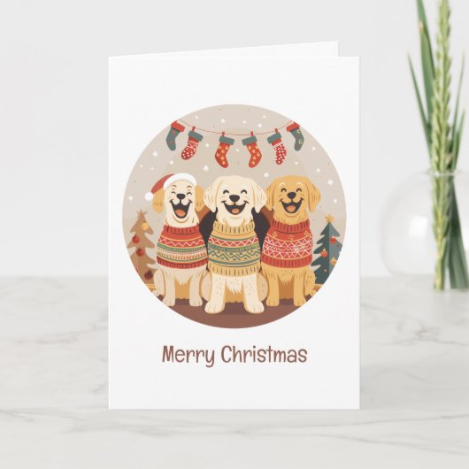 Frohe Weihnachten Labrador Retriever Hunde (Vorderseite)