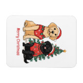 Frohe Weihnachten Labrador Retriever Hunde Magnet (Horizontal)
