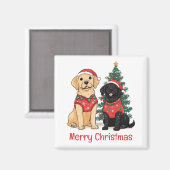 Frohe Weihnachten Labrador Retriever Hunde Magnet (Vorderseite/Rückseite)