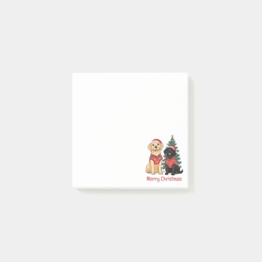 Frohe Weihnachten Labrador Retriever Hunde Post-it Klebezettel (Vorderseite)