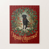 Frohe Weihnachten Labrador Retriever Puzzle (Vertikal)