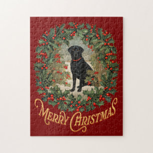 Frohe Weihnachten Labrador Retriever Puzzle