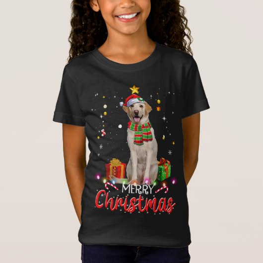 Frohe Weihnachten Labrador Weihnachtsmannmütze Tre T-Shirt (Vorderseite)
