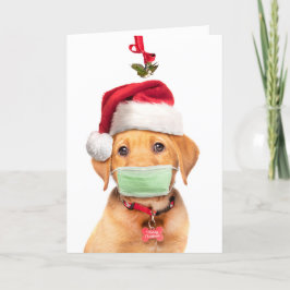 Frohe Weihnachten Labrador Welpe in Gesicht Maske