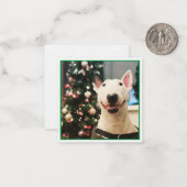 Frohe Weihnachten lächeln Bull Terrier Mitteilungskarte (Vorderseite/Rückseite Beispiel)