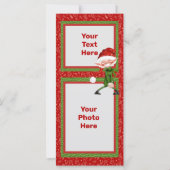 Frohe Weihnachten lächelnd Elf-Flachkarte (Rückseite)