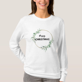 Frohe Weihnachten lang Ärmeliger T - Shirt