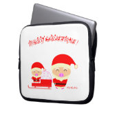 Frohe Weihnachten Laptopschutzhülle (Vorderseite Links)