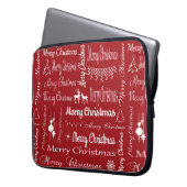 Frohe Weihnachten Laptopschutzhülle (Vorderseite Links)