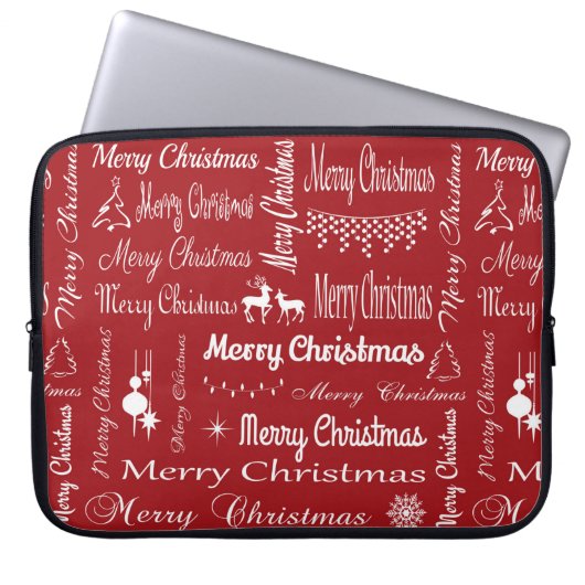 Frohe Weihnachten Laptopschutzhülle (Vorderseite)