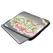 Frohe Weihnachten Laptopschutzhülle (Vorne Knopf)