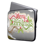 Frohe Weihnachten Laptopschutzhülle (Vorderseite Links)