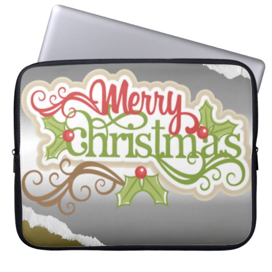 Frohe Weihnachten Laptopschutzhülle (Vorderseite)